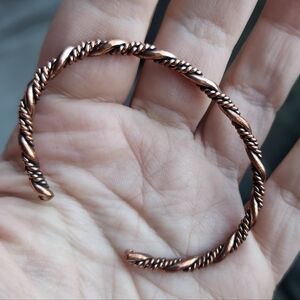 Handmade Native American Navajo Twisted Copper Cuff Bracelet